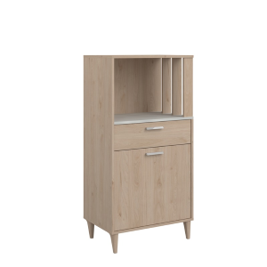 Mobile da cucina dispensa multiuso microonde 60xH120 cm rovere bianco Cooking