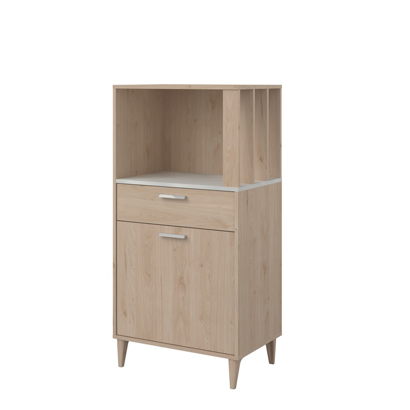 Mobile da cucina dispensa multiuso microonde 60xH120 cm rovere bianco Cooking