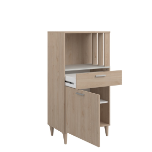 Mobile da cucina dispensa multiuso microonde 60xH120 cm rovere bianco Cooking
