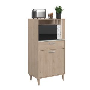Mobile da cucina dispensa multiuso microonde 60xH120 cm rovere bianco Cooking