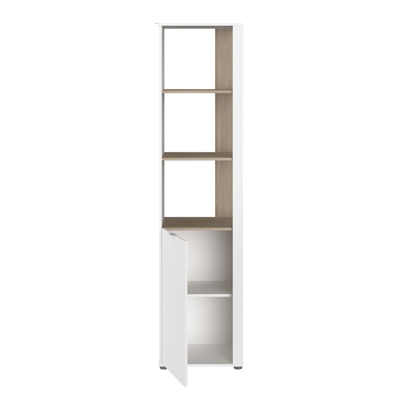 Cameretta completa bambini letto singolo comodino rovere bianco Fada-11