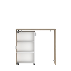Cameretta completa bambini letto singolo comodino rovere bianco Fada-13