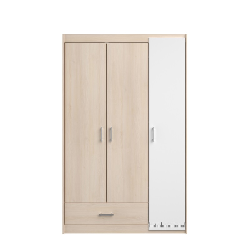 Cameretta completa bambini letto singolo rovere bianco Star-2