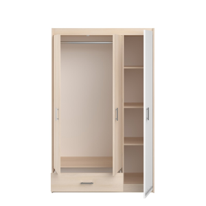 Cameretta completa bambini letto singolo rovere bianco Star-2