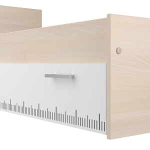 Cameretta completa bambini letto singolo rovere bianco Star-2