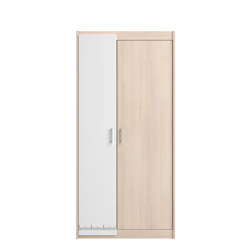 Cameretta completa bambini letto singolo rovere bianco Star-3