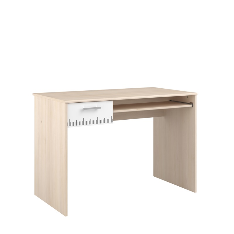 Cameretta completa bambini letto singolo rovere bianco Star-3