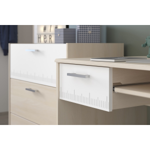 Cameretta completa bambini letto singolo rovere bianco Star-3