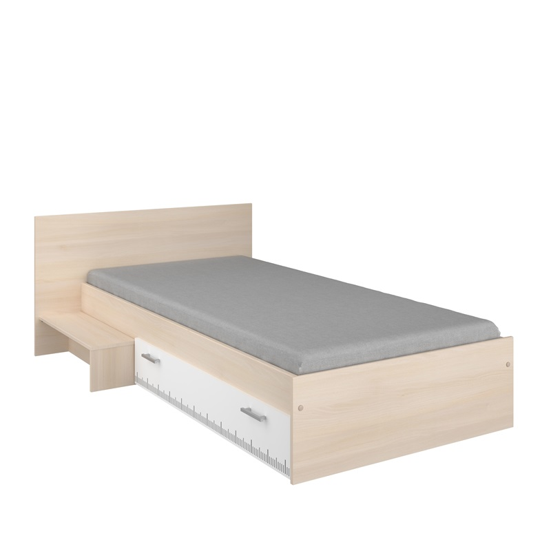 Cameretta completa bambini letto singolo rovere bianco Star-6