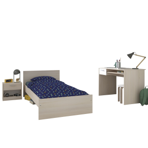 Scrivania moderna ragazzi 108xH75cm 1 cassetto rovere bianco Star