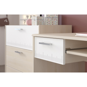 Scrivania moderna ragazzi 108xH75cm 1 cassetto rovere bianco Star