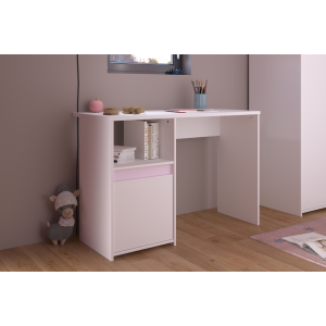 Scrivania moderna cameretta bambini 110xH75 bianco grigio o rosa Children