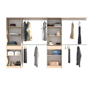Cabina armadio 320x200h cm allungabile moderno aperto rovere bianco o nero Selin