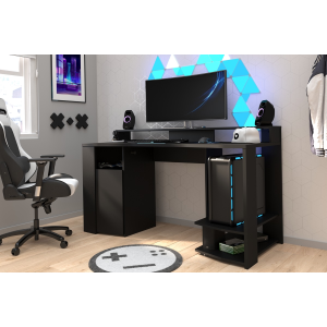 Scrivania moderna gaming design L152xP61 cm nero led Pixel