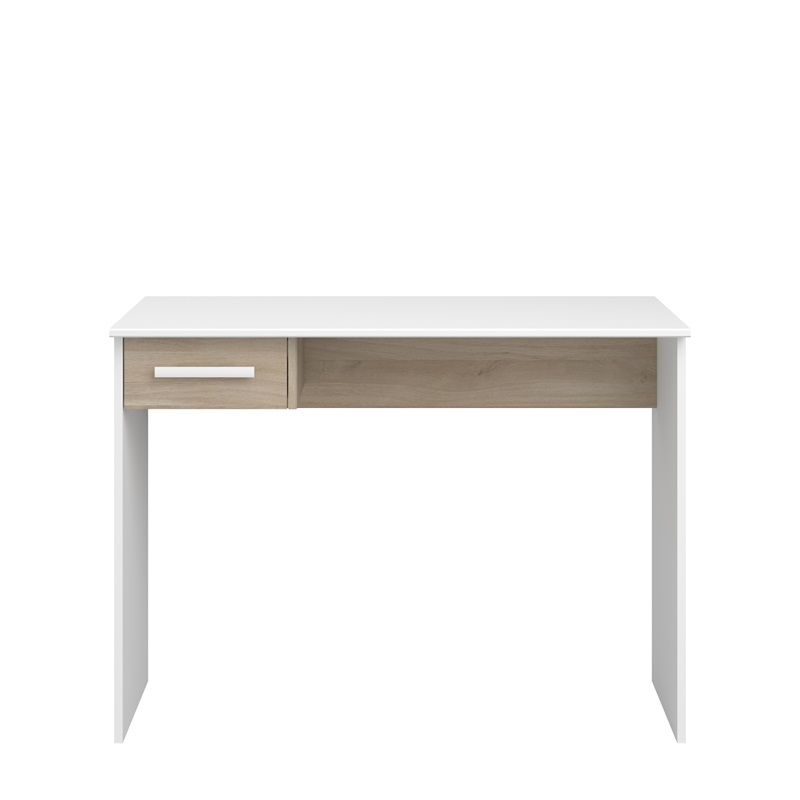 Scrivania ufficio moderna design 1 cassetto L101xP50 cm bianco rovere Nomo