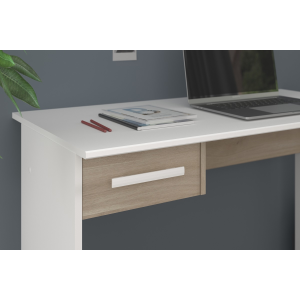 Scrivania ufficio moderna design 1 cassetto L101xP50 cm bianco rovere Nomo