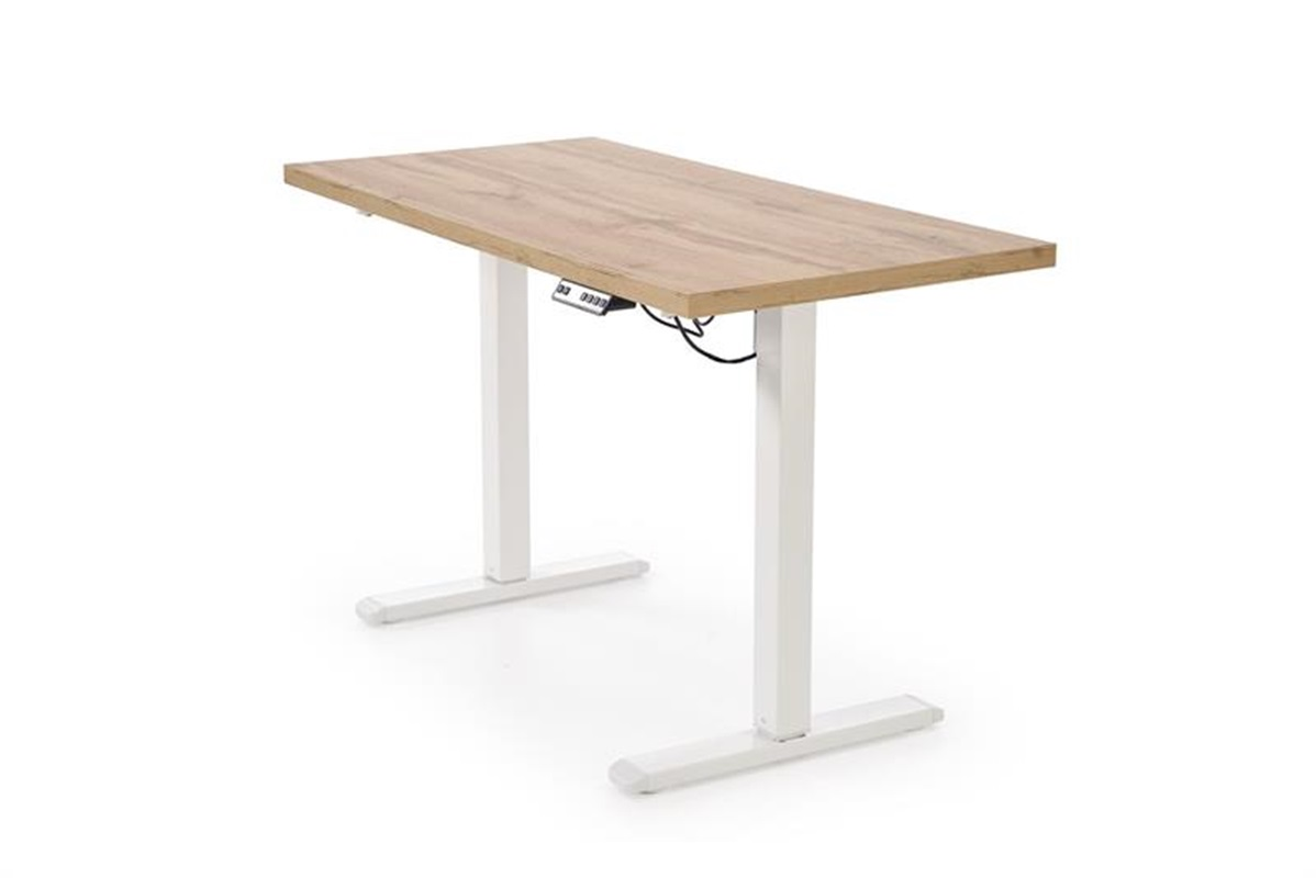 Scrivania regolabile in altezza motorizzate nuova generazione moderna 120xH75-120 ergonomica bianco rovere Works