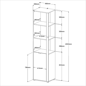Cameretta completa bambini letto singolo comodino rovere bianco Fada-11