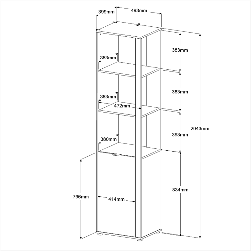 Cameretta completa bambini letto singolo comodino rovere bianco Fada-11