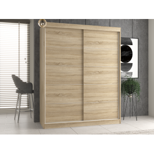 Armadio ante scorrevoli moderno 160xH200 cm rovere Quasar