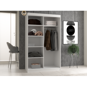 Armadio ante scorrevoli moderno 120xH200 cm specchio antracite quercia Nora