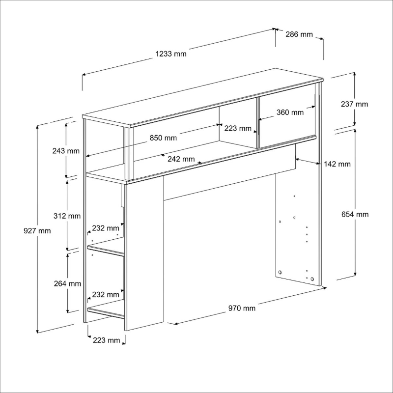 Cameretta completa bambini letto singolo rovere bianco Star-6