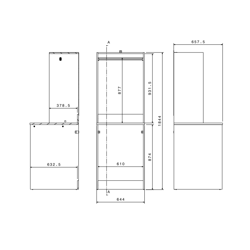 Mobile lavatrice moderno design 65xH184 bianco rovere Candor-1