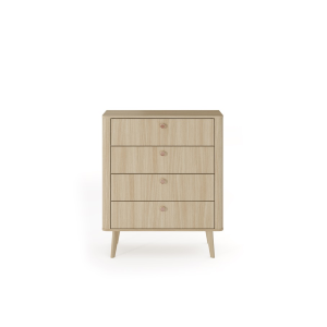 Cassettiera comò moderno 4 cassetti design 88xH103 rovere Callisto