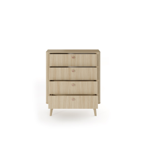Cassettiera comò moderno 4 cassetti design 88xH103 rovere Callisto