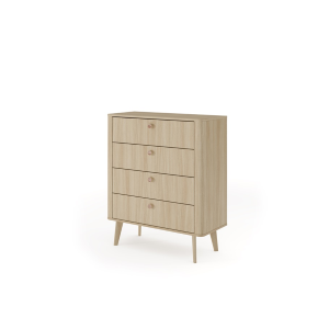 Cassettiera comò moderno 4 cassetti design 88xH103 rovere Callisto