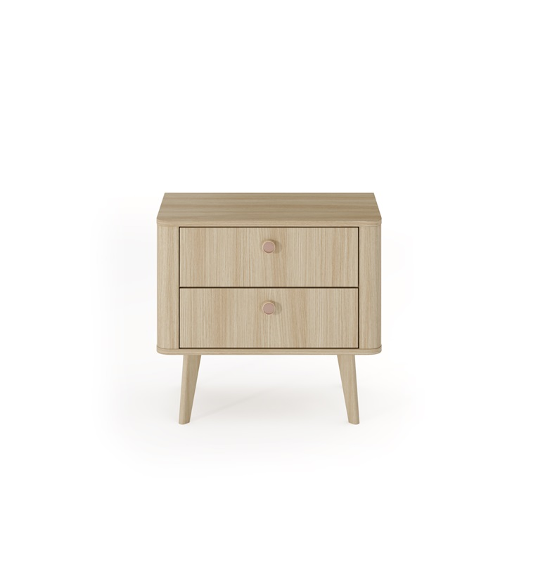 Comodino moderno 2 cassetti design 63xH57 rovere Callisto
