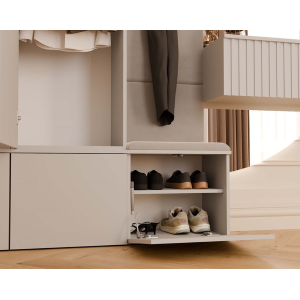 Mobile ingresso moderno 200xH238 cm cassapanca beige Berlino