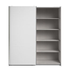 Armadio ante scorrevoli moderno 178xH203 cm bianco specchio Quasar