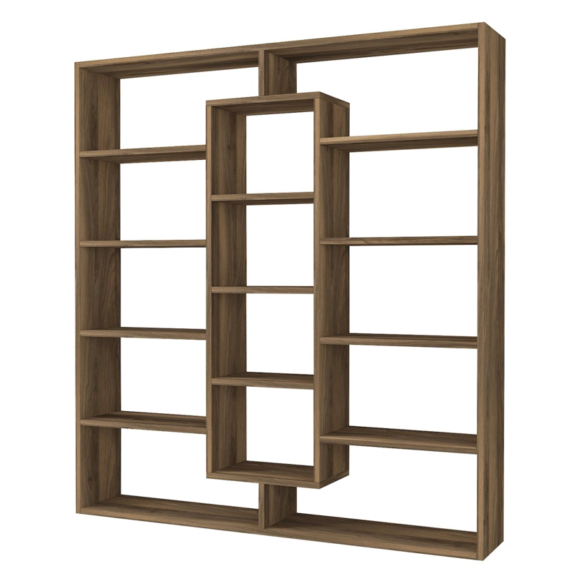 Libreria moderna soggiorno design parete 125xH135 cm noce Altara