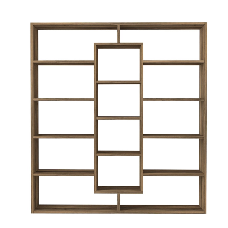 Libreria moderna soggiorno design parete 125xH135 cm noce Altara
