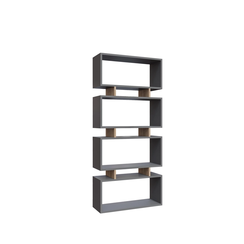 Libreria moderna soggiorno design colonna 72xH161 cm antracite rovere Arvenia