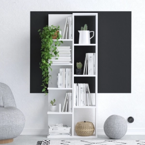 Libreria moderna soggiorno design colonna componibile 60xH150 cm bianco Aurelia