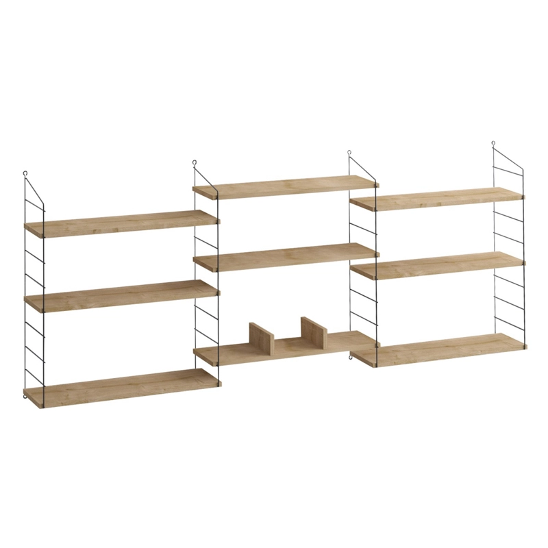 Libreria moderna soggiorno design parete 85xH216 cm rovere Aurelia
