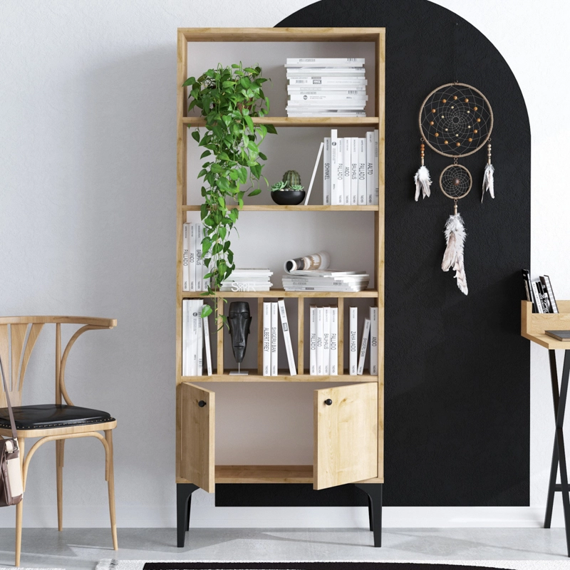 Libreria moderna soggiorno design colonna 60xH175 cm rovere Valira