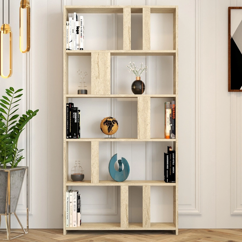 Libreria moderna soggiorno design colonna 90xH180 cm marmo Elvar
