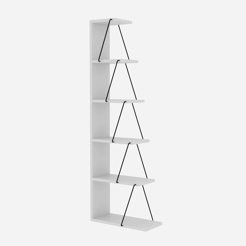 Libreria moderna soggiorno design colonna metallo 50xH150 cm bianco Levante