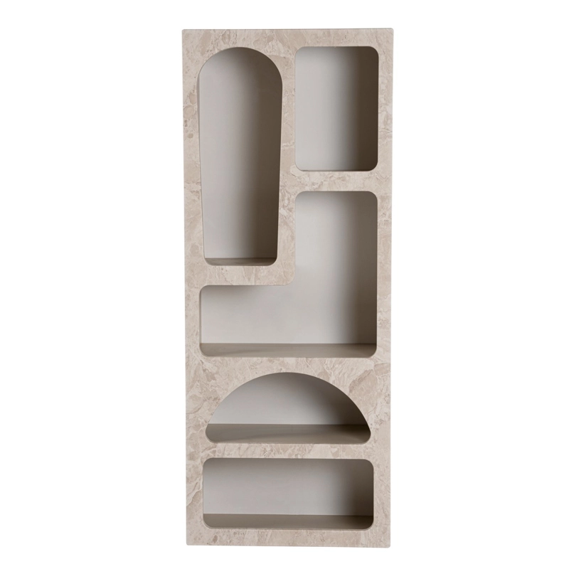 Libreria moderna soggiorno design colonna 60xH150 cm marmo sabbia Orven