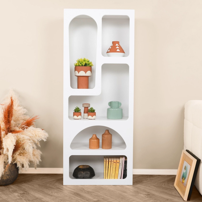 Libreria moderna soggiorno design colonna 60xH150 cm bianco Orven