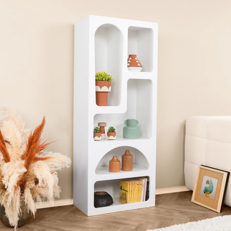 Libreria moderna soggiorno design colonna 60xH150 cm bianco Orven