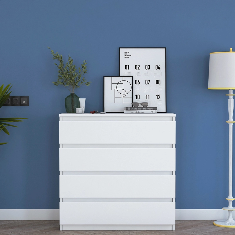 Comò cassettiera moderna camera da letto 80xH97 cm bianco Birch