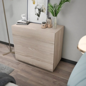 Comò cassettiera moderna camera da letto 90xH81 cm rovere chiaro Parma