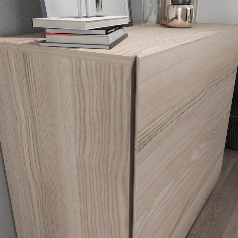 Comò cassettiera moderna camera da letto 90xH81 cm rovere chiaro Parma