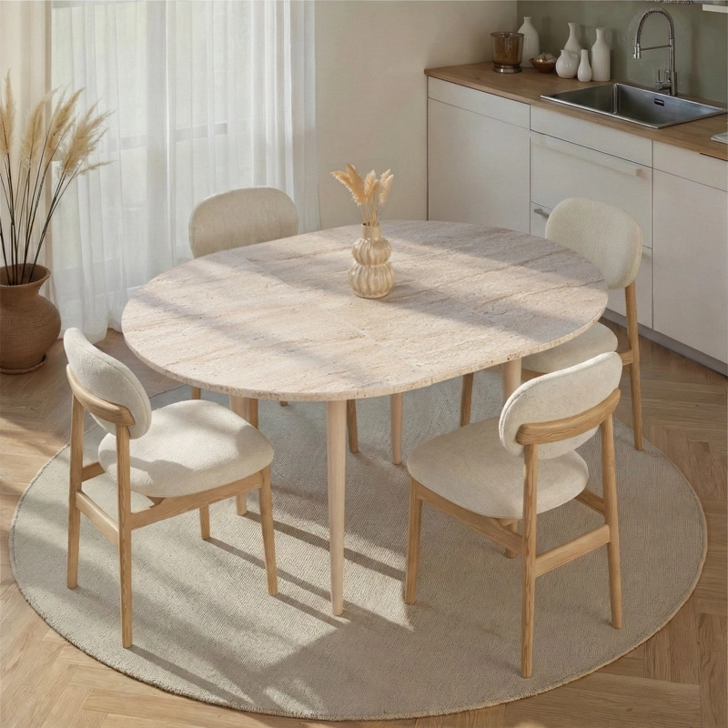 Tavolo allungabile moderno rotondo 100x100 cm marmo Parma