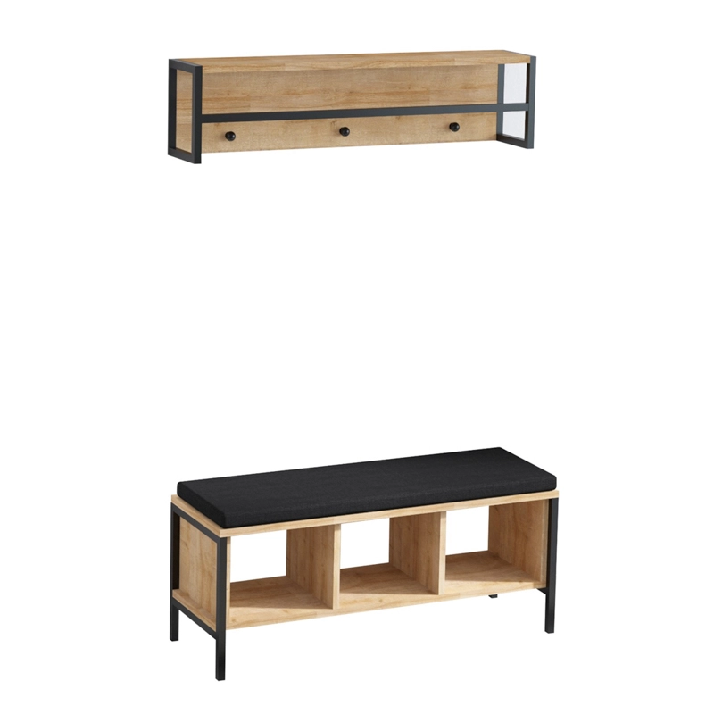 Mobile ingresso moderno design 100cm appendiabiti rovere Valley