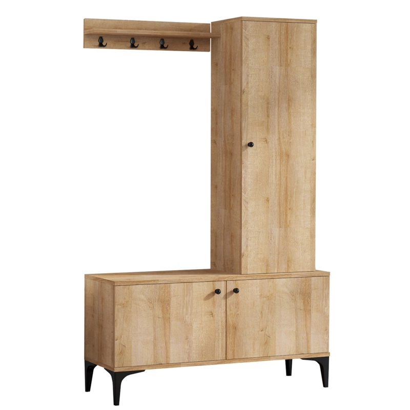 Mobile ingresso moderno design 110xH175 appendiabiti rovere Bristol